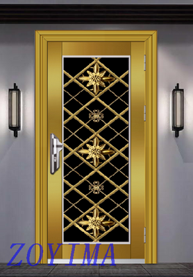 Z0YIMA/ G & K Great Door - Toughened Wrought Stainless Steel Glasses Golden Color Door ZYM-S101